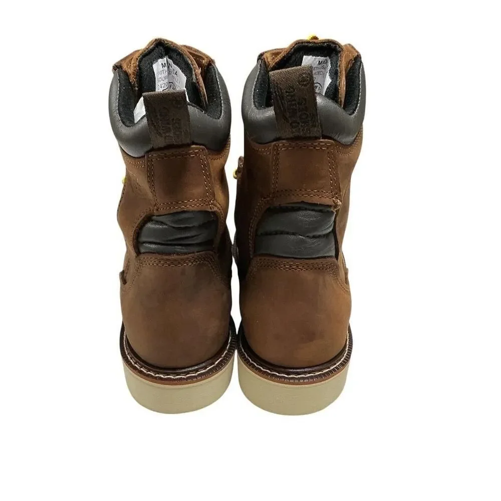 Red Wing Men Lace-up Steel Toe Work Boots 8 Brown Waterproof Slip Oil Resistant